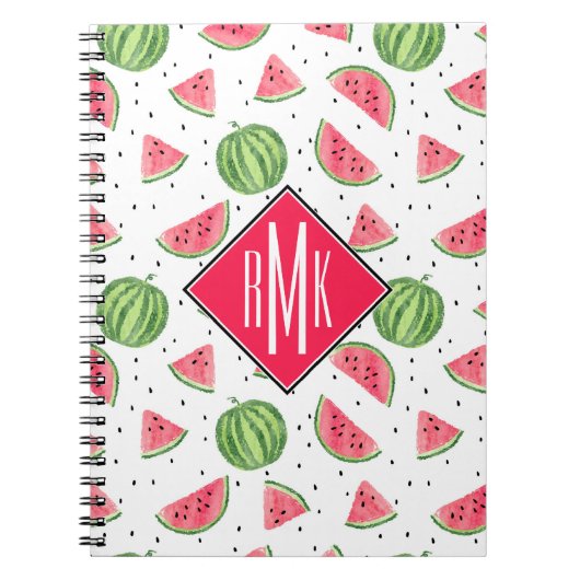 Neon Waterverf Watermeloenen Patroon Notitieboek (Voorkant)