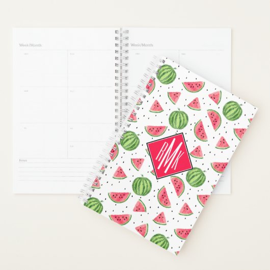 Neon Waterverf Watermeloenen Patroon Planner (Display)