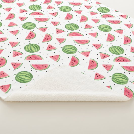 Neon Waterverf Watermeloenen Patroon Sherpa Deken (3/4)
