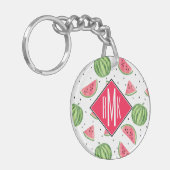 Neon Waterverf Watermeloenen Patroon Sleutelhanger (Voorkant Links)