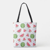 Neon Waterverf Watermeloenen Patroon Tote Bag (Achterkant)