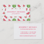 Neon Waterverf Watermeloenen Patroon Visitekaartje (Voorkant / Achterkant)