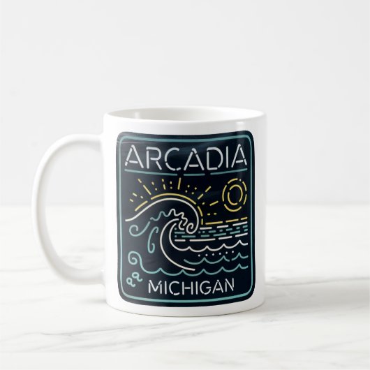 Neon Wave Arcadia Michigan Koffiemok (Links)