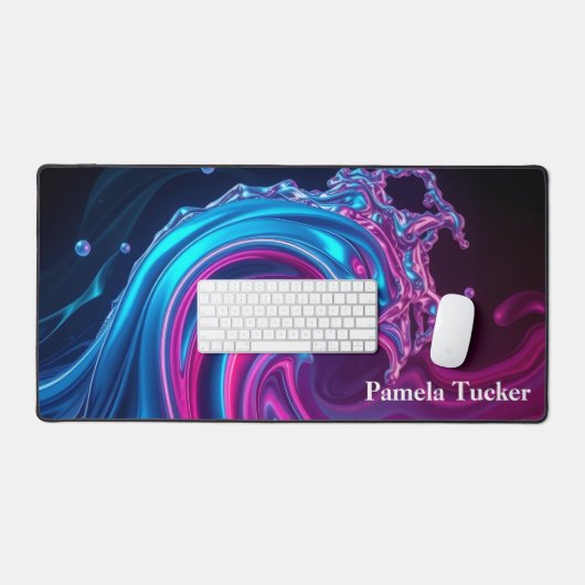 Neon Wave Futuristic Cyberpunk Gaming  Bureaumat (Keyboard & Muis)