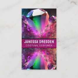 Neon Wave Rave-geïnspireerde Crystal Edelsteen Gli Visitekaartje