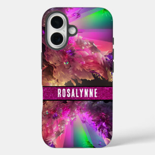 Neon Wave Rave-geïnspireerde laserglitter iPhone 16 Hoesje