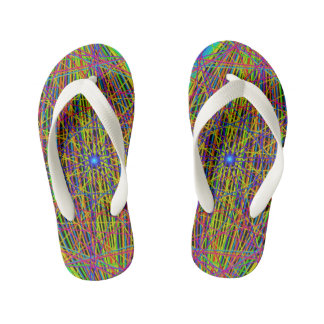 Neon Web Fractal Kinder Teenslippers