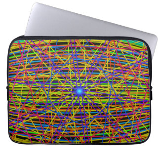 Neon Web Fractal Laptop Sleeve