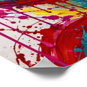 Neon Wervelende Explosie - Levendig Turquoise Mage Poster (Hoek)