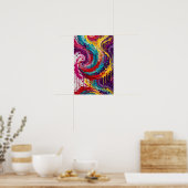 Neon Wervelende Explosie - Levendig Turquoise Mage Poster (Keuken)