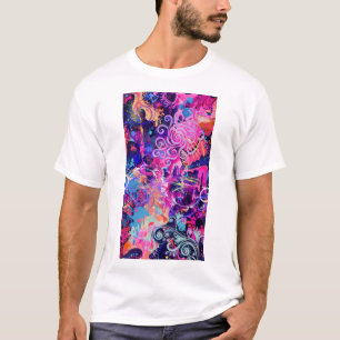 Neon Wervelingen Abstracte Kunst Psychedelisch R T-shirt