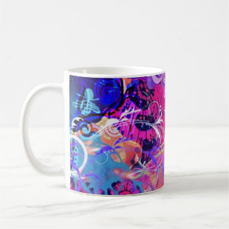 Neon Wervelingen | Psychedelische Roze en Paarse M Koffiemok