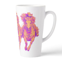 Neon Westers Paard Cowgirl Kunst