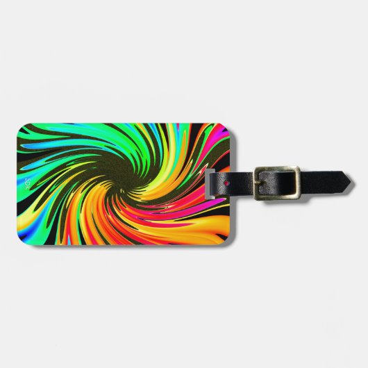 Neon Whirlpool Galaxy Bagagelabel (Voorkant horizontaal)