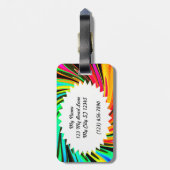 Neon Whirlpool Galaxy Bagagelabel (Achterkant verticaal)