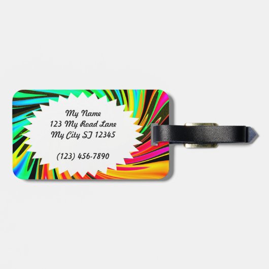 Neon Whirlpool Galaxy Bagagelabel (Achterkant horizontaal)