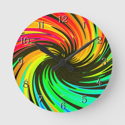 Neon Whirlpool Galaxy Ronde Klok (Voorkant)