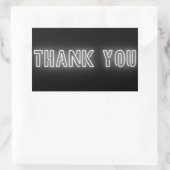 Neon White Sign Trendy Rechthoekige Sticker (Tas)