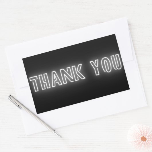 Neon White Sign Trendy Rechthoekige Sticker (Envelop)