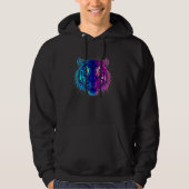 Neon White Tiger – Glowing Cyberpunk Wildlife Art Hoodie (Voorkant)