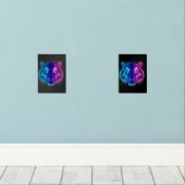Neon White Tiger – Glowing Cyberpunk Wildlife Art Muurkunst Sets (Houten vloer)