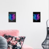 Neon White Tiger – Glowing Cyberpunk Wildlife Art Muurkunst Sets (Woonkamer)