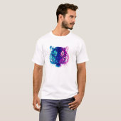 Neon White Tiger – Glowing Cyberpunk Wildlife Art T-shirt (Voorkant volledig)