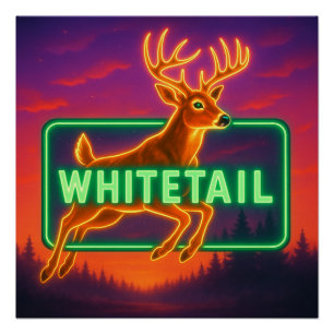Neon Whitetail Poster Print
