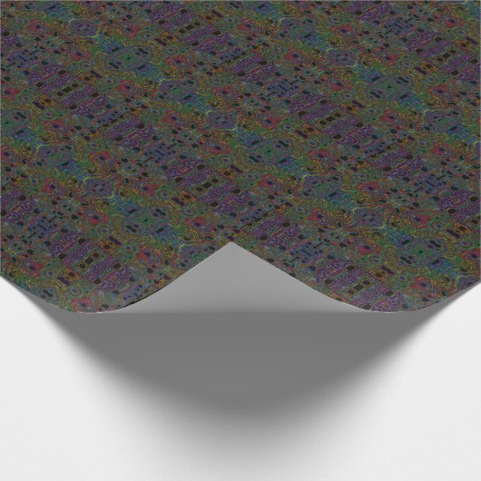 neon wiggle lines cadeaupapier (Hoek)