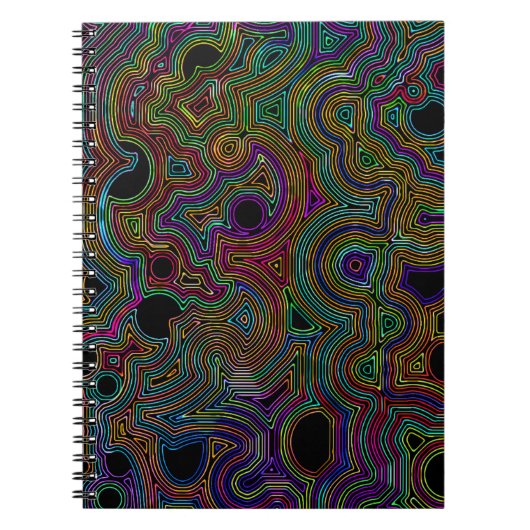 neon wiggle lines notitieboek (Voorkant)