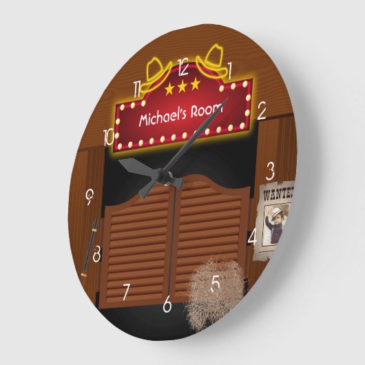 Neon Wild West Cowboy Grote Klok (Hoek)