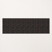 Neon Wildbloemen op zwart, monogram Yogamat (Achterkant (horizontaal))