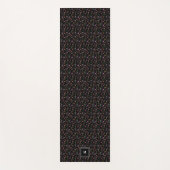 Neon Wildbloemen op zwart, monogram Yogamat (Voorkant)
