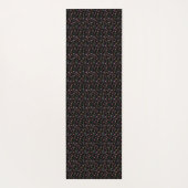 Neon Wildbloemen op zwart, monogram Yogamat (Achterkant)