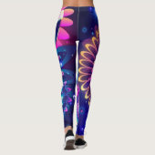 Neon wilde bloemen leggings (Achterkant)
