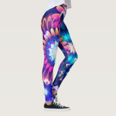 Neon wilde bloemen leggings (Rechts)