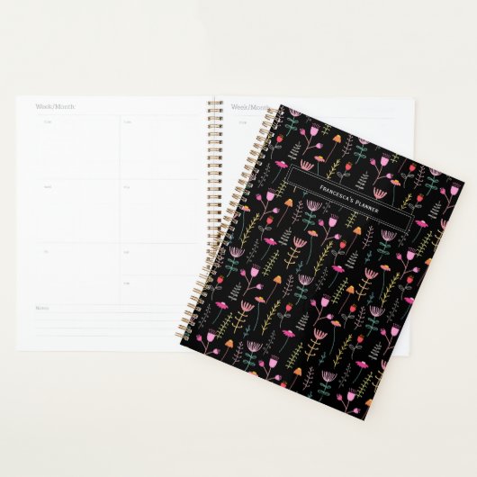 Neon Wildflower, aangepaste monogram Planner (Display)