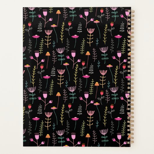 Neon Wildflower, aangepaste monogram Planner (Achterkant)