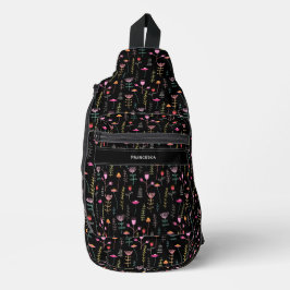 Neon Wildflower, aangepaste monogram Sling Bag