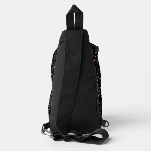 Neon Wildflower, aangepaste monogram Sling Bag (Achterkant)