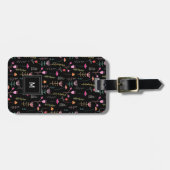 Neon Wildflower op zwart, Bagagelabel (Voorkant horizontaal)