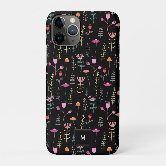 Neon Wildflower op zwart, Case-Mate iPhone Case (Achterkant)