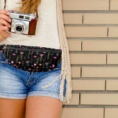 Neon Wildflower op zwart Heuptasje