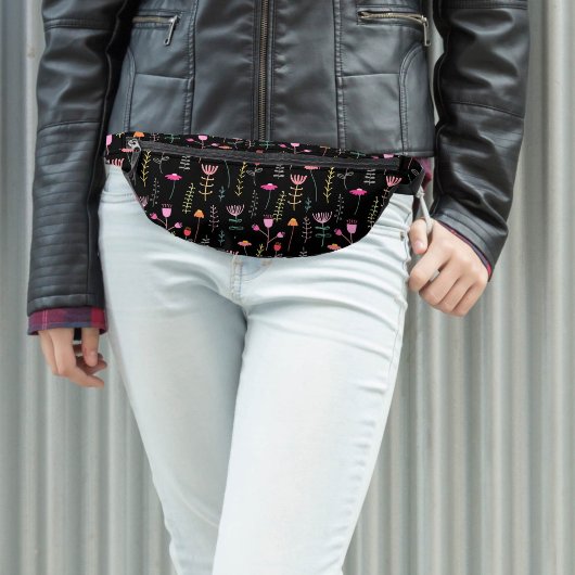 Neon Wildflower op zwart Heuptasje