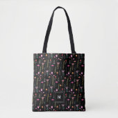 Neon Wildflower op zwart, Tote Bag (Voorkant)