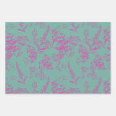 Neon Wildflower Roze & Turquoise Inpakpapier Vel (Voorkant 2)