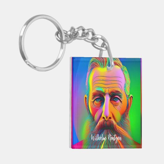 Neon Wilhelm Röntgen Sleutelhanger (Voorkant Links)