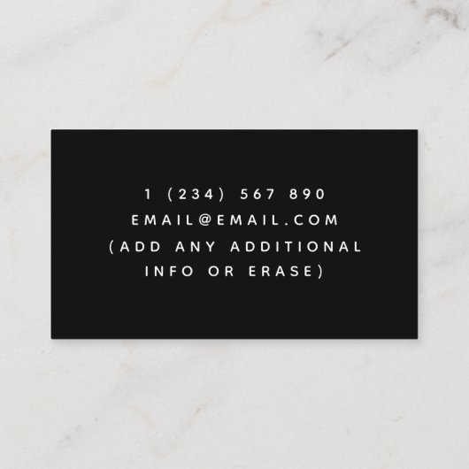 Neon Wine Cocktail Glasses Event Bartender Black Visitekaartje (Achterkant)