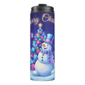 Neon Winter Galaxy Holiday Greeting Thermosbeker (Voorkant)