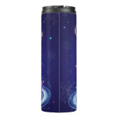 Neon Winter Galaxy Kerstgroet Thermosbeker (Achterkant)